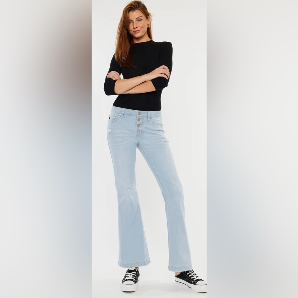 NEW KANCAN Saylor Mid Rise Flare Jeans (Petite) SIZE 15